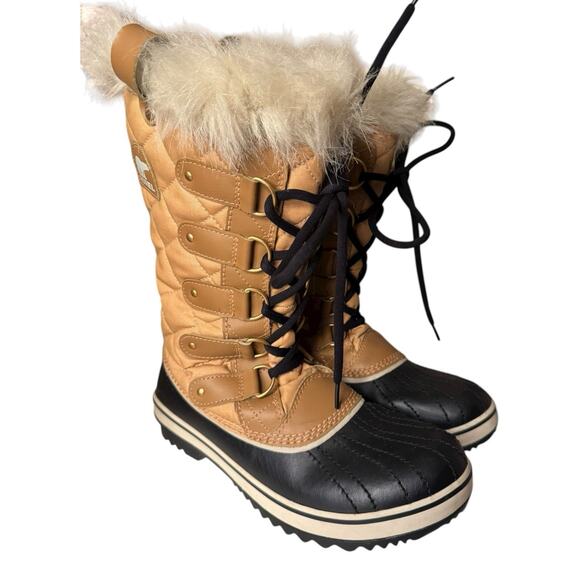 Sorel Women’s Tofino Cate Snow Cold Weather Boots Size 8M Curry Black - Picture 1 of 6